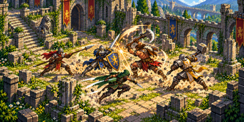 Fighters clashing in a quick match